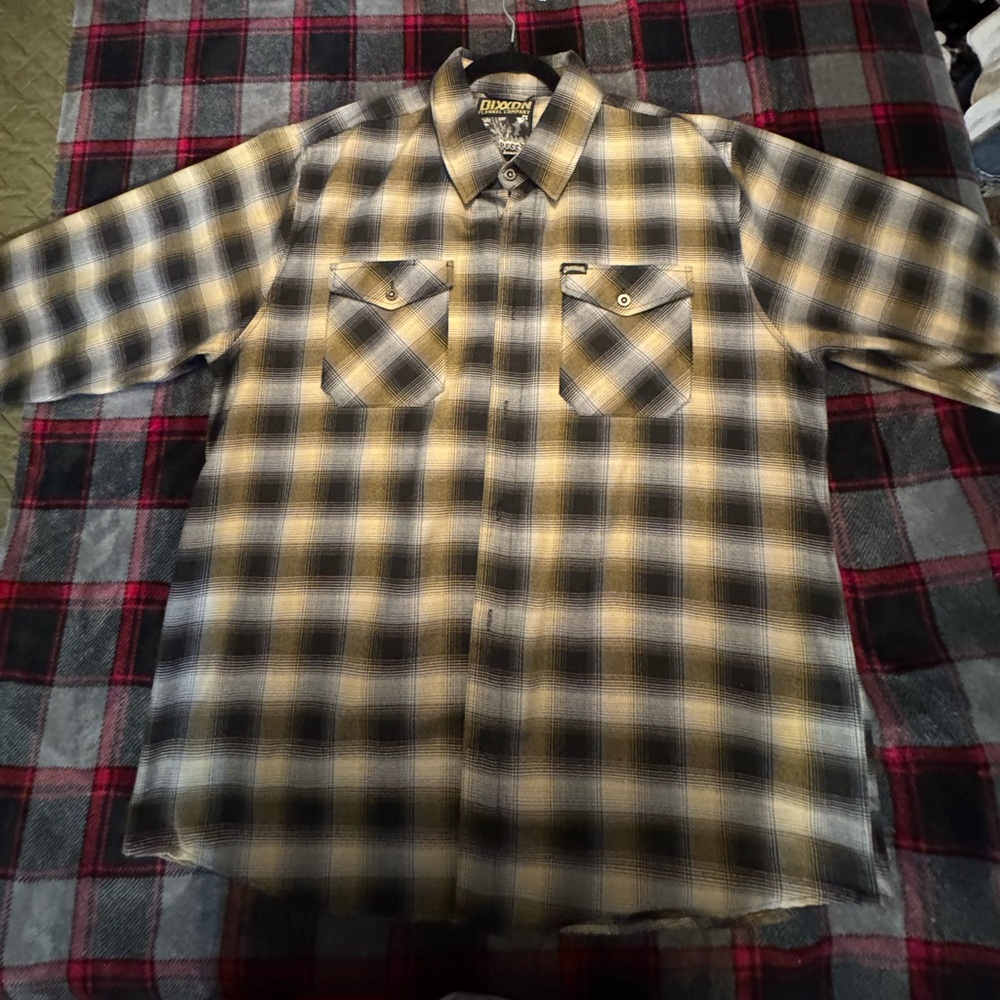 DIXXON Black and Cream Plaid Shirt